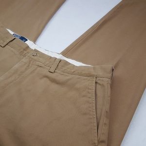 Polo Ralph Lauren Chinos 36x33 Beige Flat Front Pa
